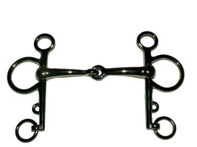 Pelham snodato imboccatura mm 16 pieno in ottone nichelato - 100127