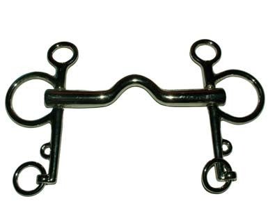 Pelham collo oca imboccatura mm 17 circa ottone nichelato