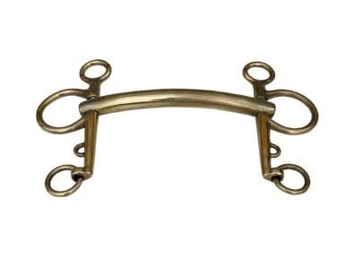 Pelham intero imboccatura mm 18 tubo in ottone lucido lucidato a specchio - 100196