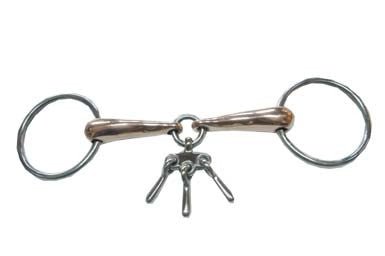 Filetto snodato imboccatura mm 19 vuoto con giocattolo ottone nichelato imboccatura in rame - 100351