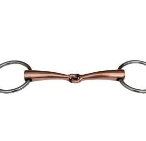 Filetto snodato imboccatura mm 19 vuoto rame con fori laterali piatti - 100353