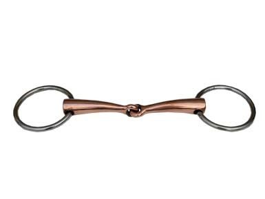 Filetto snodato imboccatura mm 19 vuoto rame con fori laterali piatti - 100353