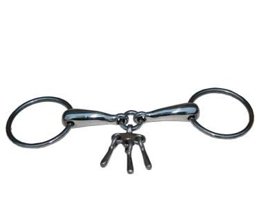 Filetto snodato imboccatura mm 20 vuoto inox con giocattolo ottoner nichelato misure imboccatura a richiesta - 100355