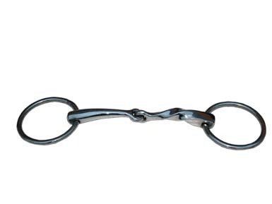 Filetto snodato imboccatura mm 14 mezzo tortiglione mezzo liscio inox - 100356-2