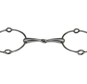 Filetto snodato imboccatura mm 20 vuoto elevatore inox con anelli girevoli mm 100 - 100359