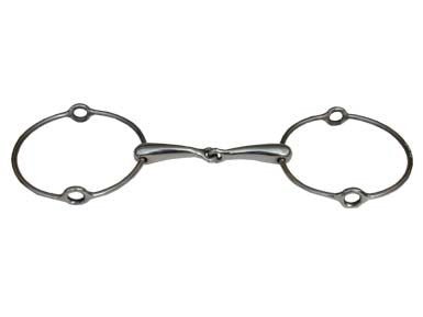 Filetto snodato imboccatura mm 20 vuoto elevatore inox con anelli girevoli mm 100 - 100359