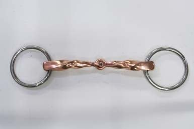 Filetto snodato imboccatura mm 14 pieno tortiglione rame - 100357