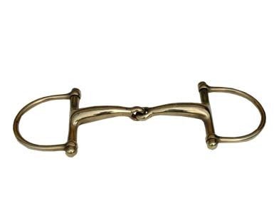 Morso a D imboccatura piena mm 16 ottone lucidato a specchio - 100516