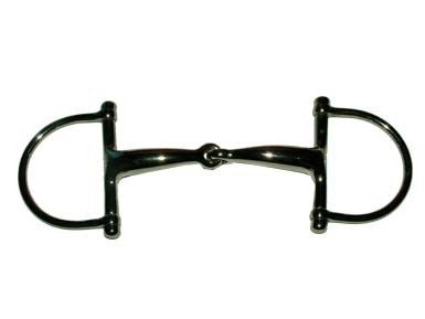 Morso a D snodato imboccatura piena mm 16 in ottone nichelato - 100516