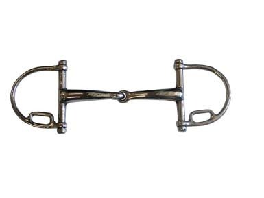 Morso a D snodato imboccatura piena mm 16 con passante ottone nichelato - 100527