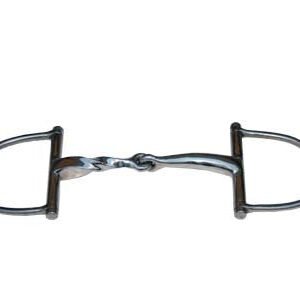 Morso a D snodato imboccatura mm 14 pieno mezzo tortiglione inox - 100545