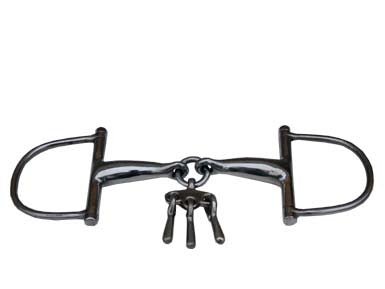 Morso a D snodato imboccatura mm 19 vuota con giocattolo - 100550