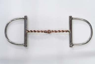 Morso a D snodato inox imboccatura mm 8 filo tortiglione rame - 100583