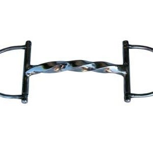 Morso a D intero imboccatura mm 15 tortiglione inox - 100595