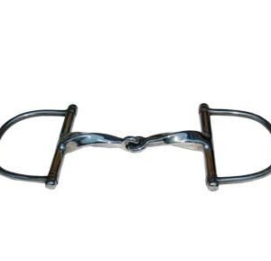 Morso a D snodato imboccatura mm 14 pieno tortiglione inox - 100540