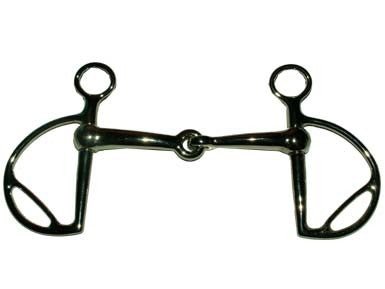 Morso Spagnolo snodato imboccatura mm 16 pieno ottone nichelato con passaredine - 100607