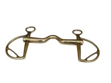 Morso Spagnolo collo oca imboccatura mm 16 ottone lucidato a specchio con passaredine - 100626