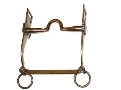 Morso per briglia Maremmano inox collo oca con riporta quadri sul lato delle chiamate piatte - 101630