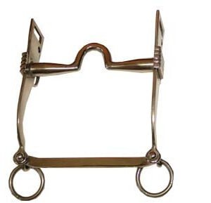 Morso per briglia Maremmano inox collo oca chiamate piatte con barra piatta sotto.