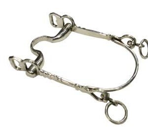 Morso Spagnolo imboccatura collo oca alto e largo inox asta fissa con decorazioni lateralii - 102400