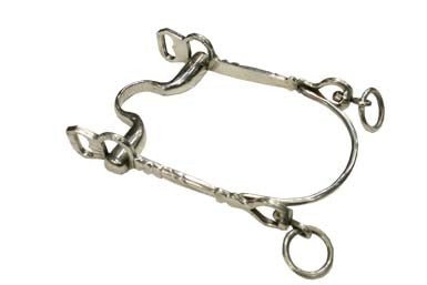 Morso Spagnolo imboccatura collo oca alto e largo inox asta fissa con decorazioni lateralii - 102400