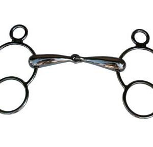 Filetto snodato imboccatura mm 19 inox vuota con 3 anelli in diverse misure e spostati - 102810