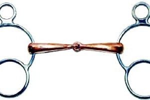 Filetto snodato imboccatura mm 19 rame vuota con 3 anelli in diverse misure - 102813