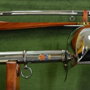 Sciabola Maresciallo Carabinieri lama larga semicurva c/fiamma e stemma araldico inciso sulla lama